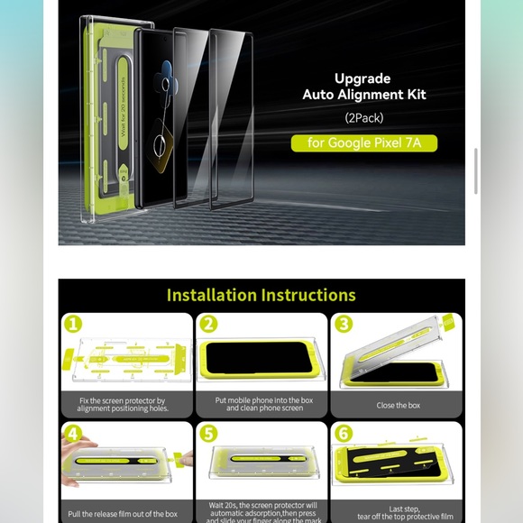 WSKEN for Google Pixel 7a Screen Protector Fingerprint Compatible - Picture 2 of 6